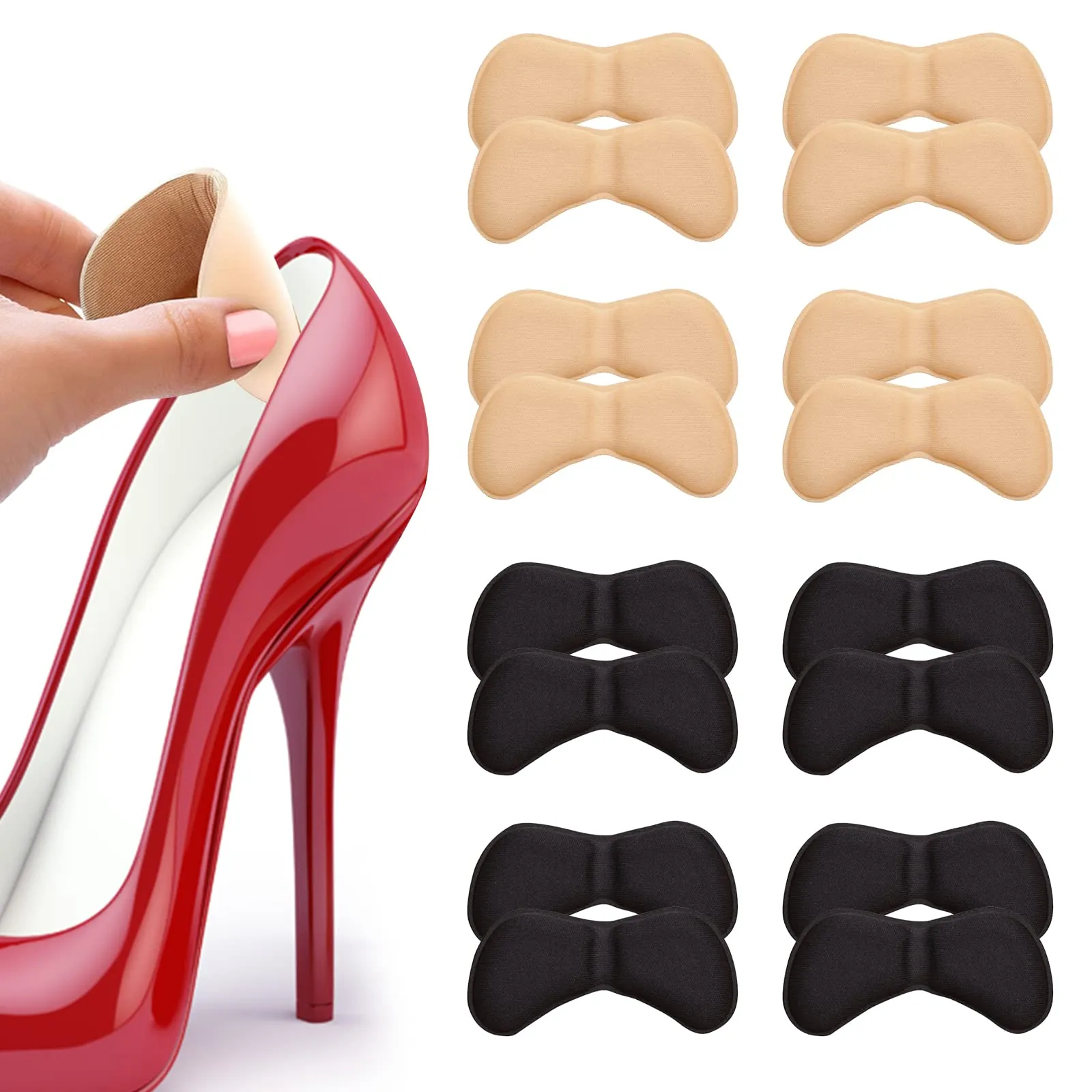 16Pcs Heel Grips Shoes Too Big, Shoe Heel Insoles Prevent Rubbing Heel Shoes Heel Stickers Adjustments Shoes Length Shoe Heel Pad 8 Pairs