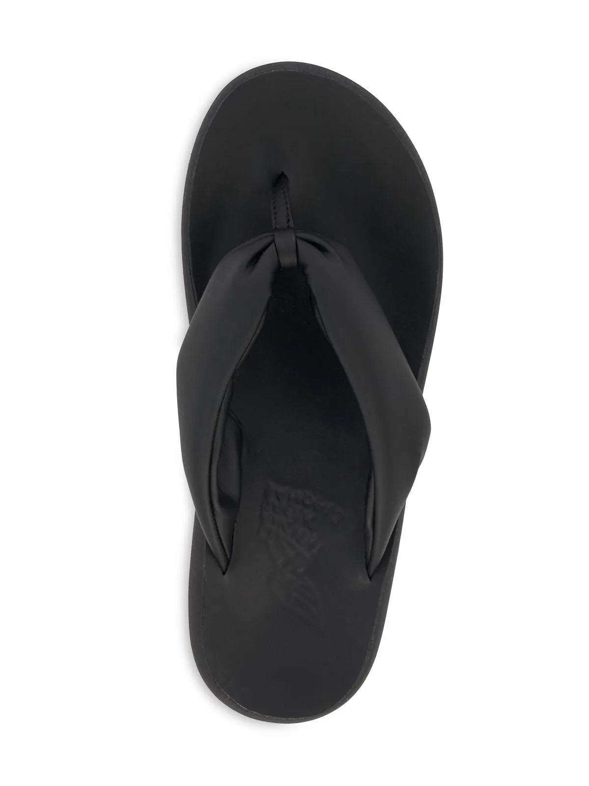ANCIENT GREEK SANDALS Womens Black Ankle Strap Rhinestone Charisma Round Toe Wedge Buckle Heeled Thong Sandals