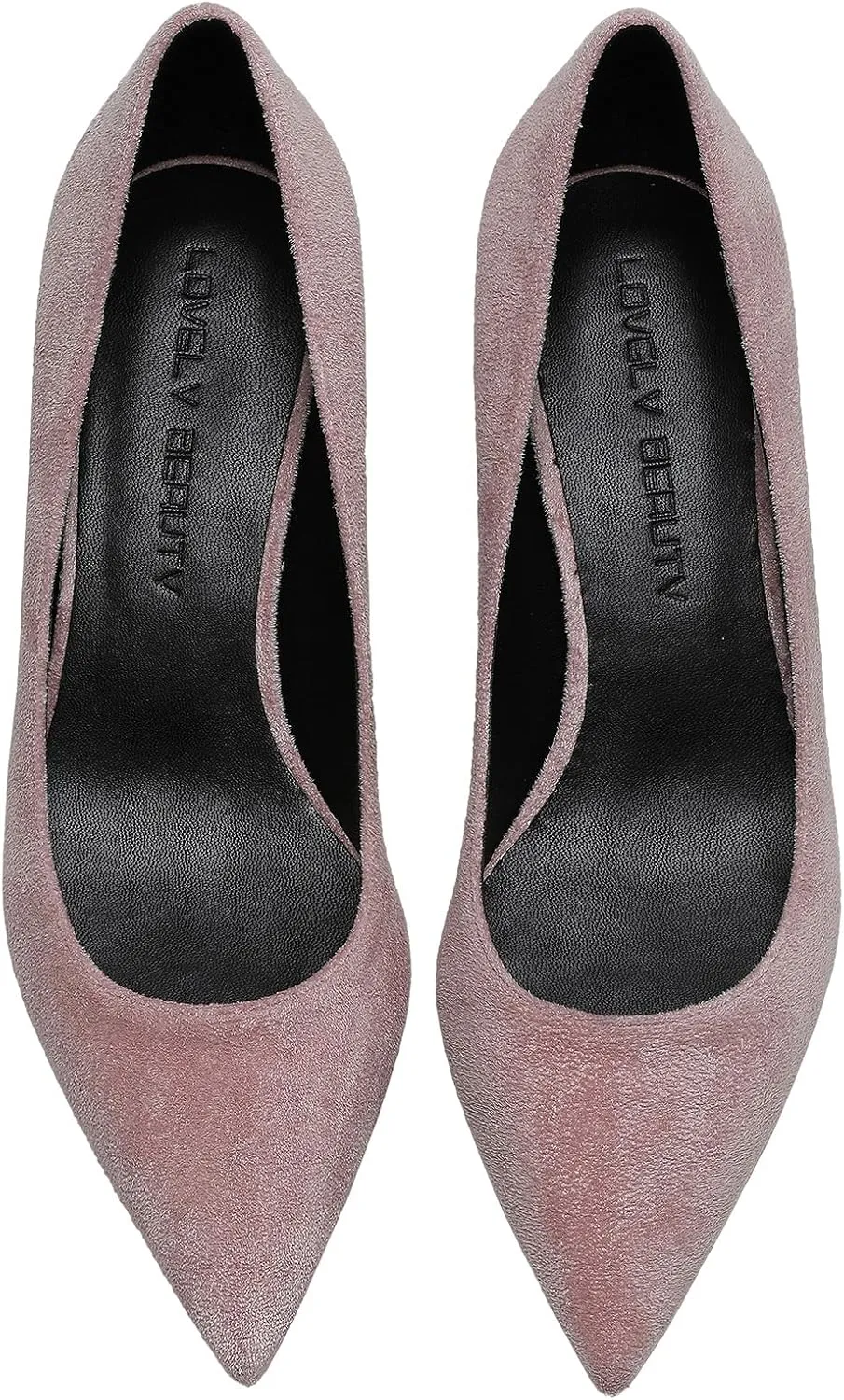 ANUFER Women's Velvet 5CM/8CM High Heels Elegant Pointed Toe Pumps Office Work Shoes