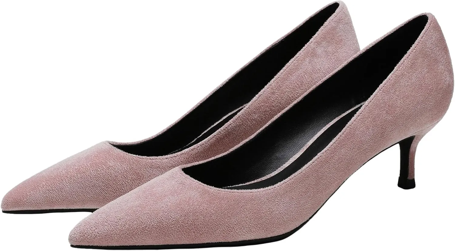 ANUFER Women's Velvet 5CM/8CM High Heels Elegant Pointed Toe Pumps Office Work Shoes