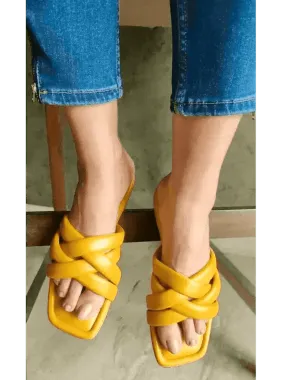 Apricot Crossed Flats