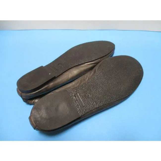 Bata Brown Bronze Band Ballet Flats Size Eu