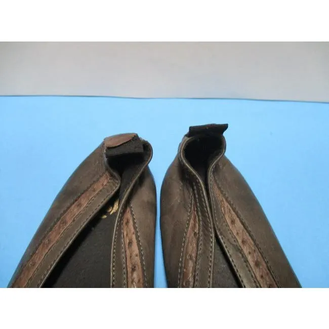 Bata Brown Bronze Band Ballet Flats Size Eu