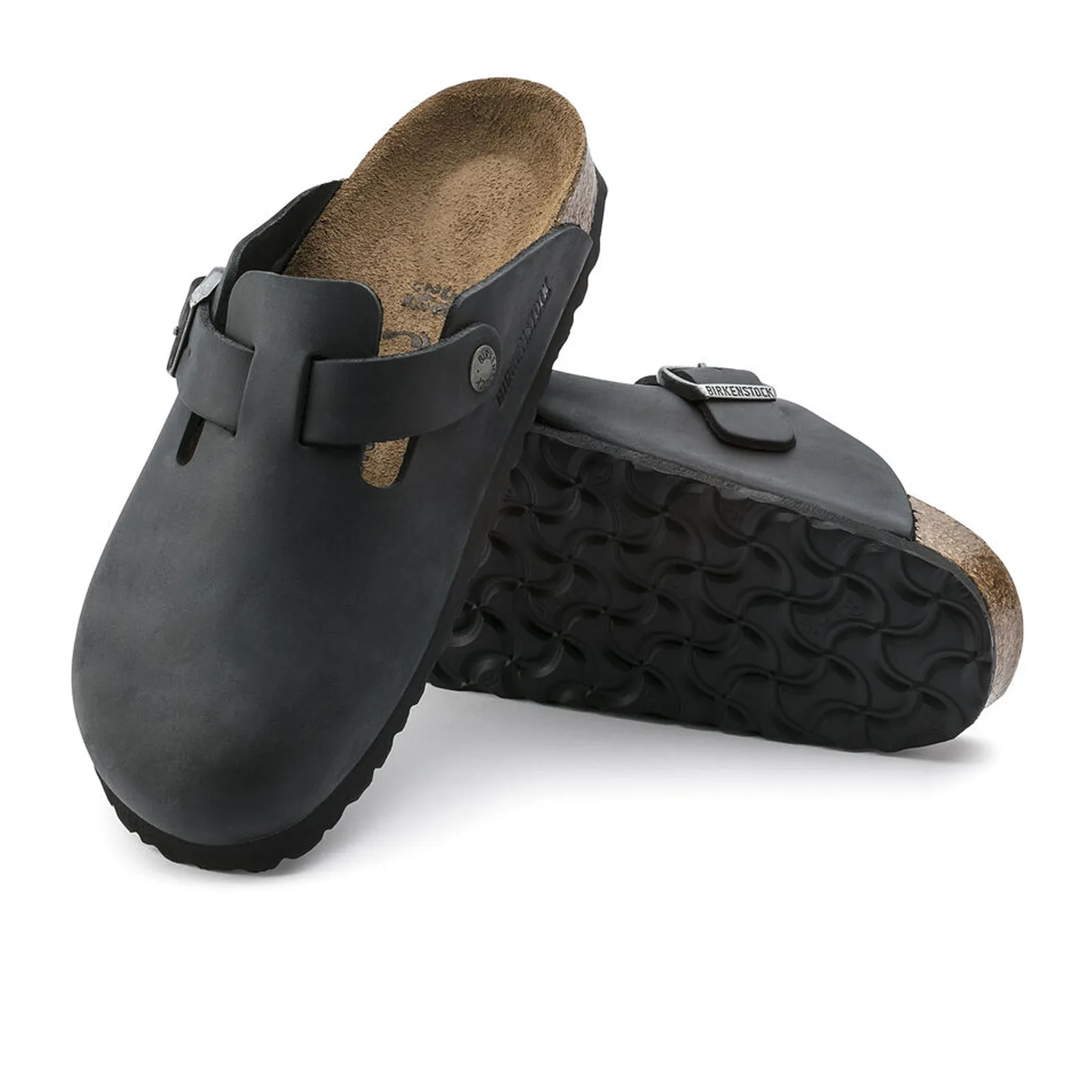 Birkenstock Boston Clog (Unisex) - Black Oiled Leather