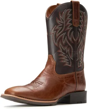 Cowboy Boots For Men - Mens Sport Wide Square Toe Western Boot,Oil/Slip Resistant,Durable Fashionable Classic Pull on 10 Inch Wellington Boots - Soft Toe
