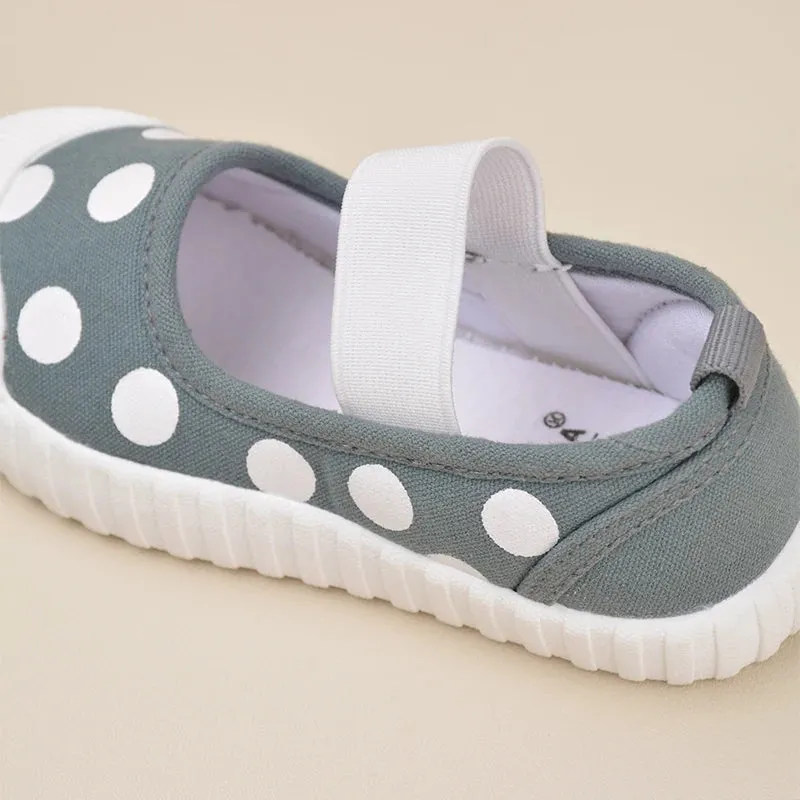 Cute Polka Dot Soft Soled Kids Canvas Indoor Sneakers