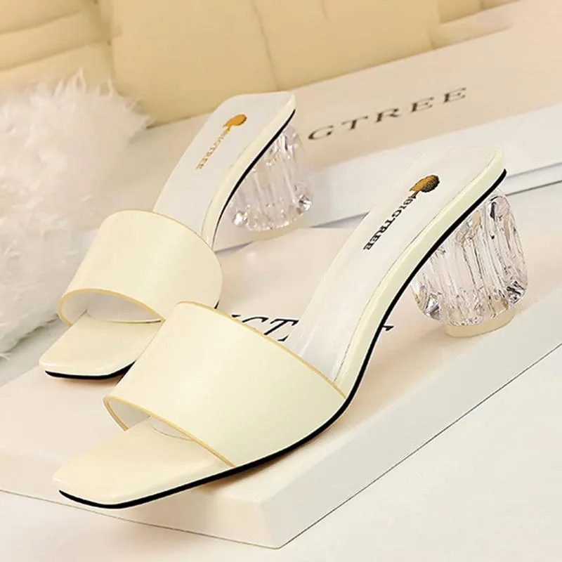 Daily Ladies Transparent Heeled Slippers