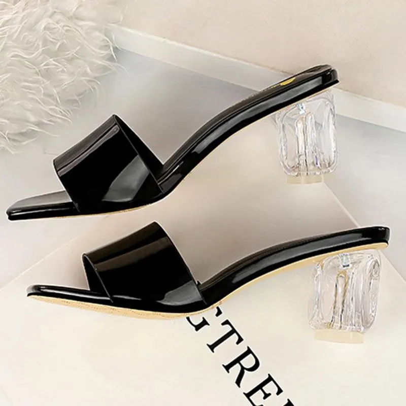 Daily Ladies Transparent Heeled Slippers