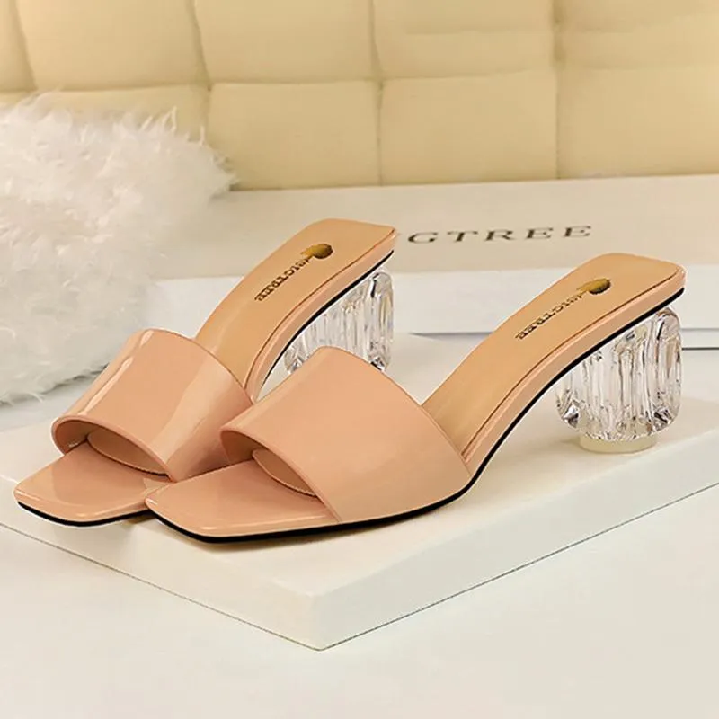 Daily Ladies Transparent Heeled Slippers