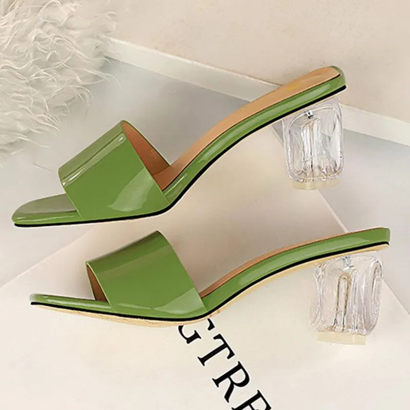 Daily Ladies Transparent Heeled Slippers