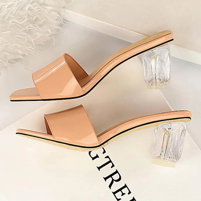Daily Ladies Transparent Heeled Slippers