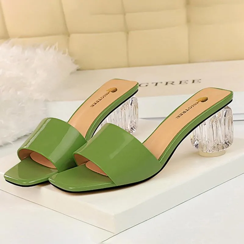 Daily Ladies Transparent Heeled Slippers