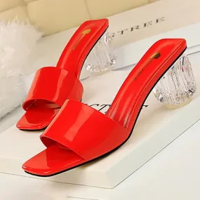 Daily Ladies Transparent Heeled Slippers