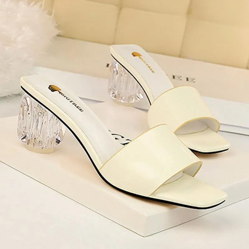 Daily Ladies Transparent Heeled Slippers