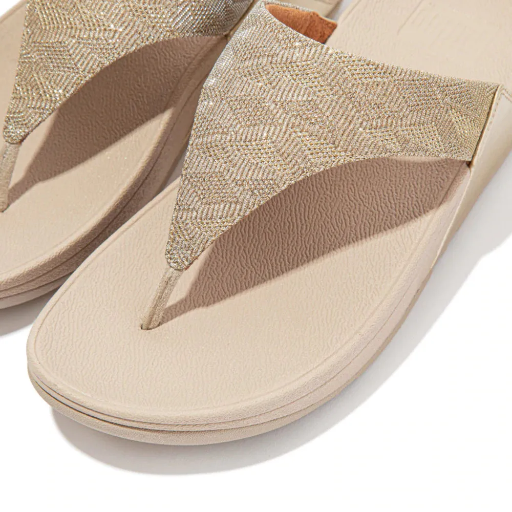 FitFlop Lulu Glitz Toe Post Sandal Silver / Black / Gold