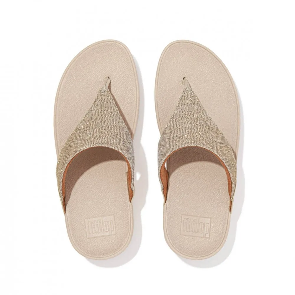 FitFlop Lulu Glitz Toe Post Sandal Silver / Black / Gold