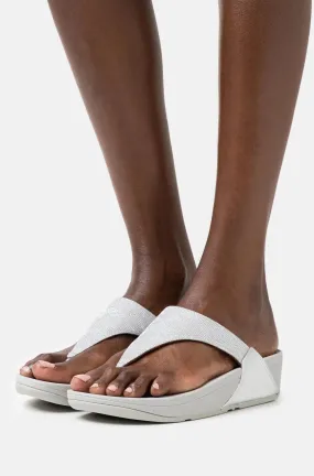FitFlop Lulu Glitz Toe Post Sandal Silver / Black / Gold