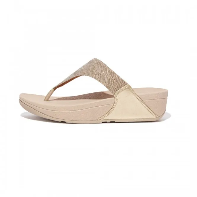 FitFlop Lulu Glitz Toe Post Sandal Silver / Black / Gold