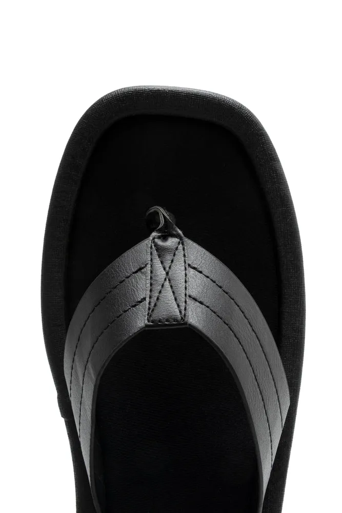 Flat Form Thong Sandal Black