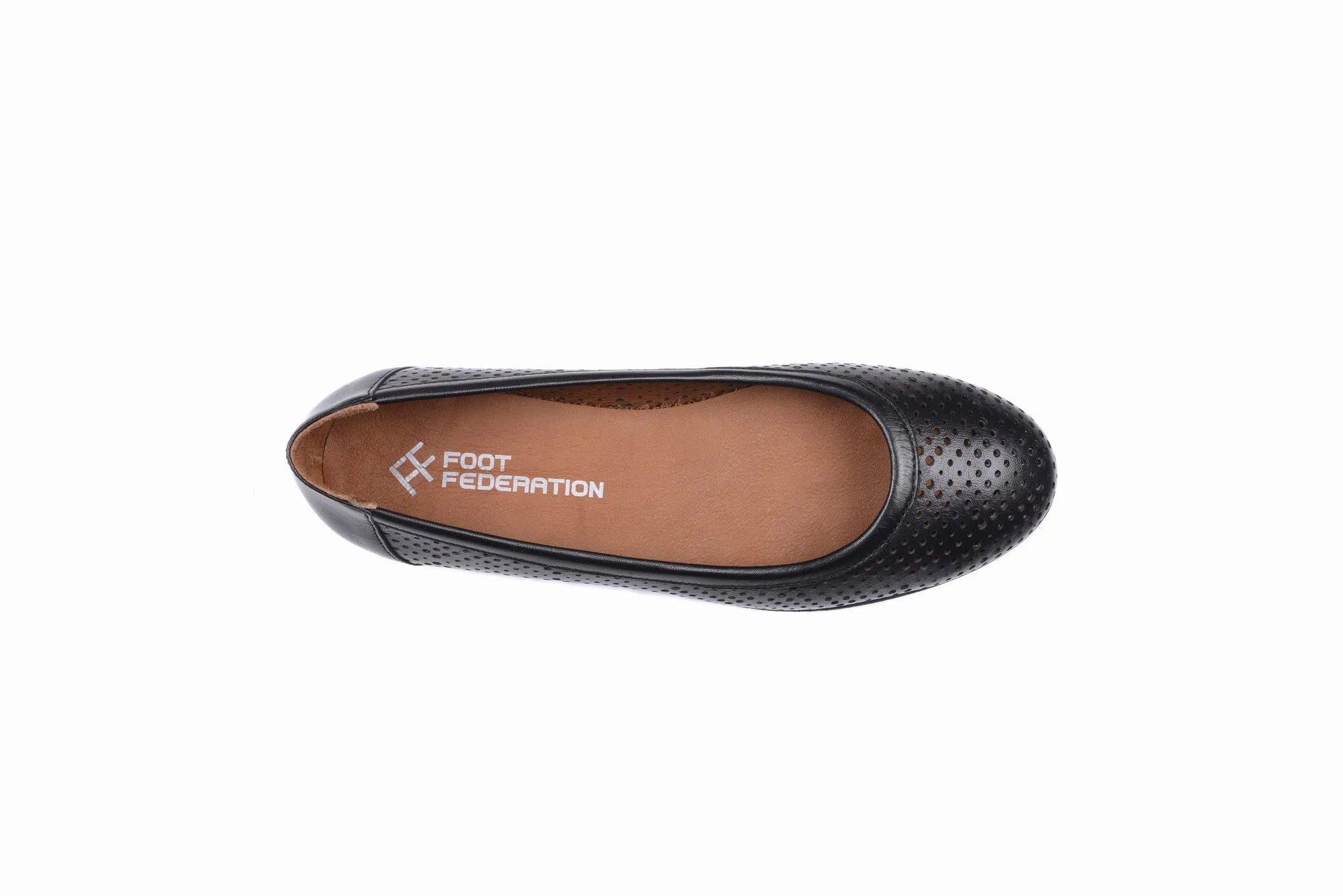 FOOT FEDERATION OPENWORK FLAT WOMEN'S SHOE BLACK