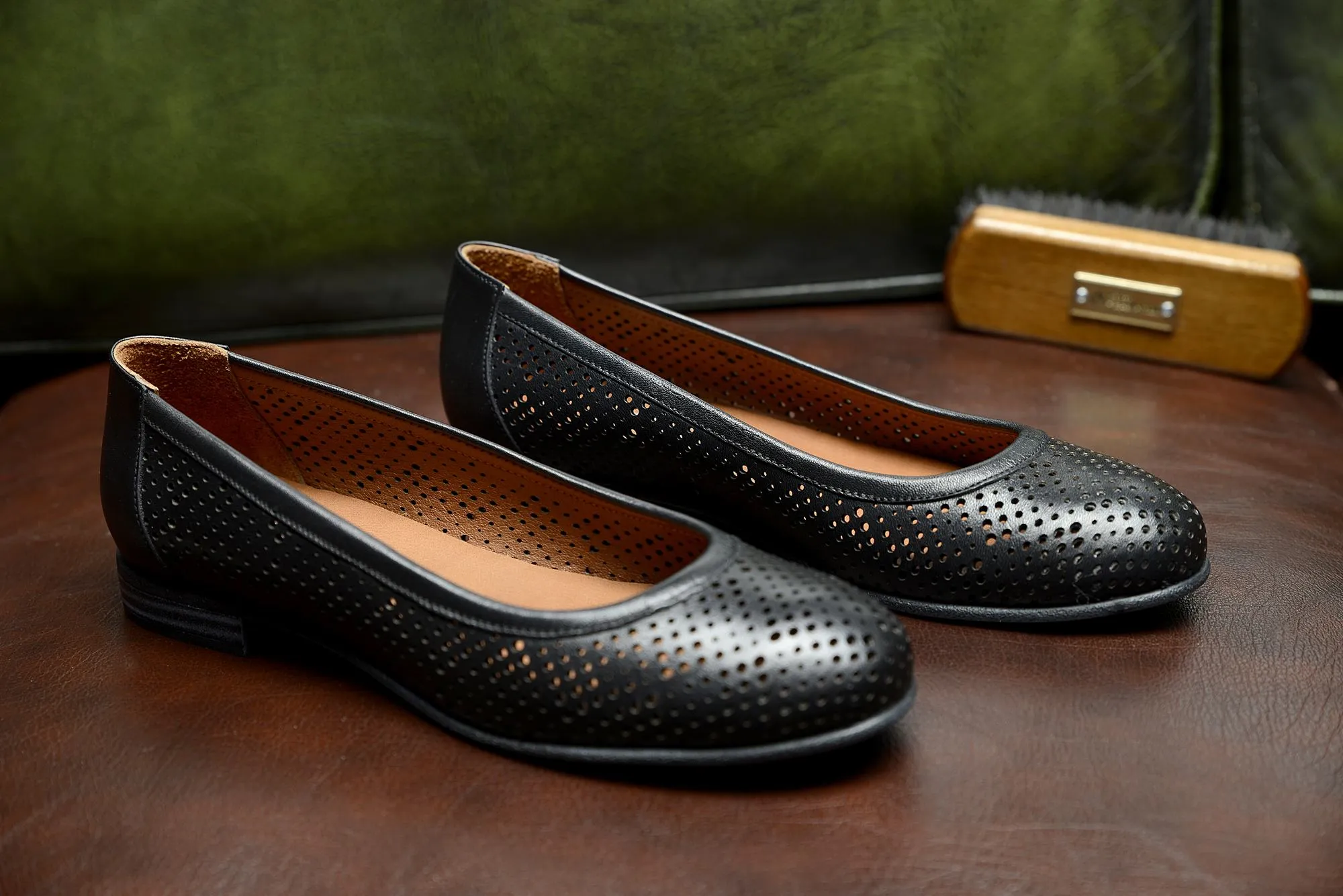 FOOT FEDERATION OPENWORK FLAT WOMEN'S SHOE BLACK