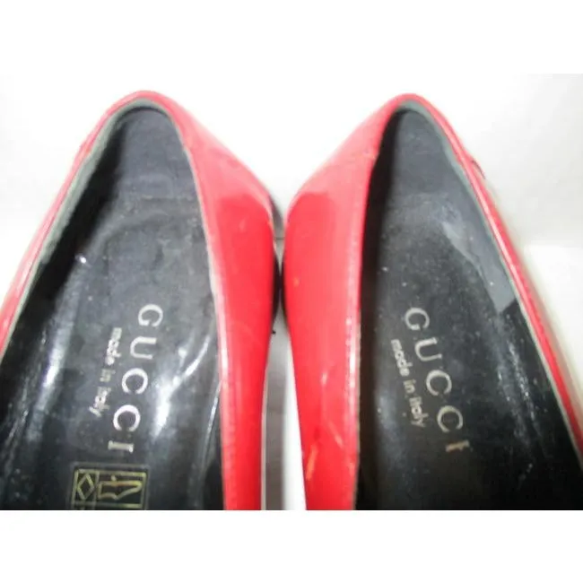 Gucci Purple Red Patent Leather Vintage Loafer Flats Size Eu