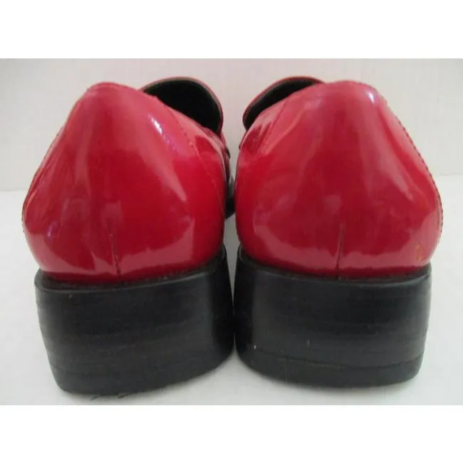 Gucci Purple Red Patent Leather Vintage Loafer Flats Size Eu