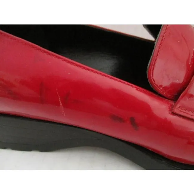 Gucci Purple Red Patent Leather Vintage Loafer Flats Size Eu