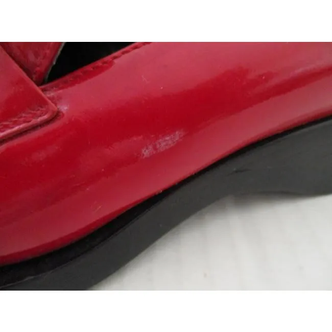 Gucci Purple Red Patent Leather Vintage Loafer Flats Size Eu