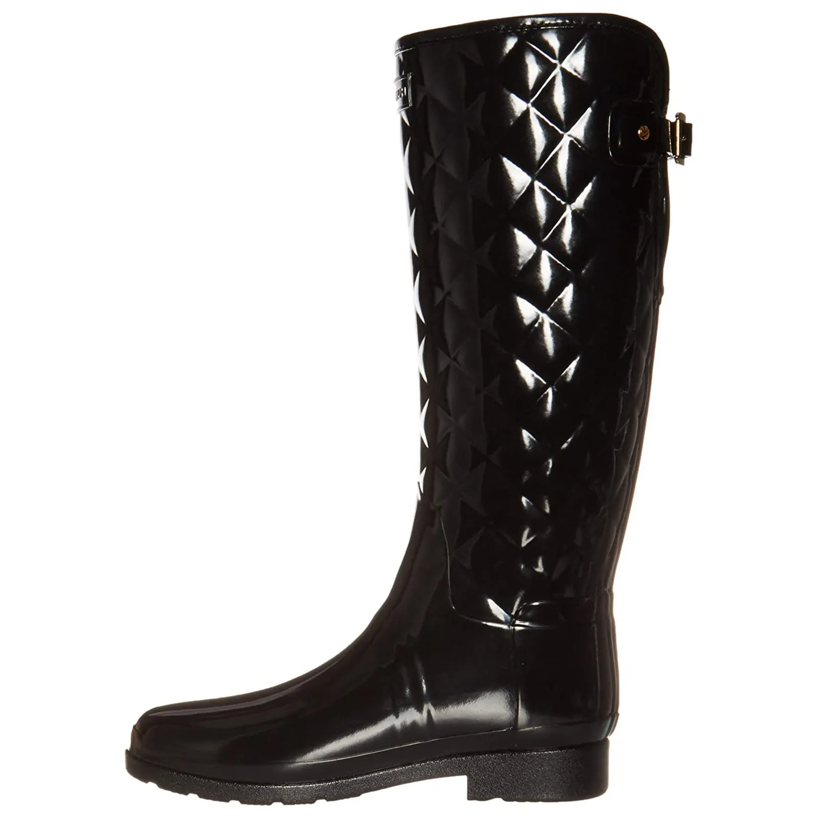 Hunter Refined Gloss Quilt Tall Rubber Women's Calf Length Boots - UK 6 - US 8 Women - EU 39