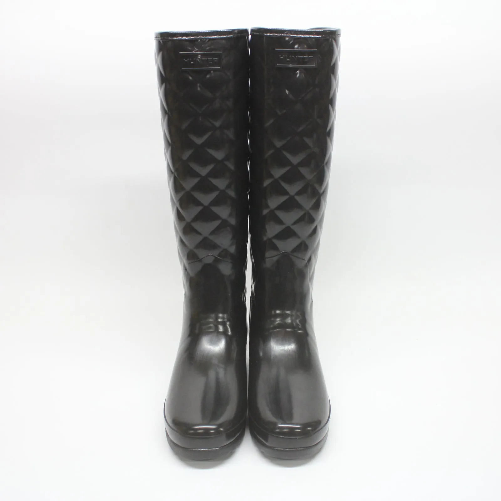 Hunter Refined Gloss Quilt Tall Rubber Women's Calf Length Boots - UK 6 - US 8 Women - EU 39