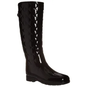 Hunter Refined Gloss Quilt Tall Rubber Women's Calf Length Boots - UK 6 - US 8 Women - EU 39