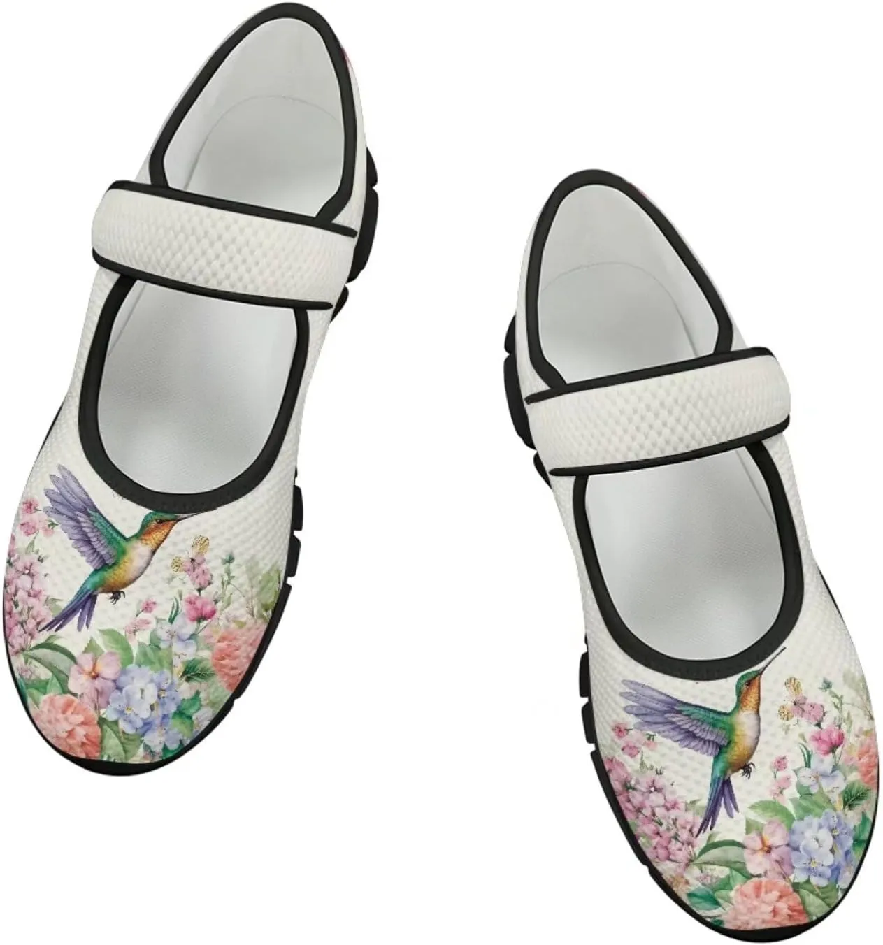 Jeiento Cute Hummingbirds Flats for Women Round Toe Ballet Flats Shoes Dressy Flats for Women