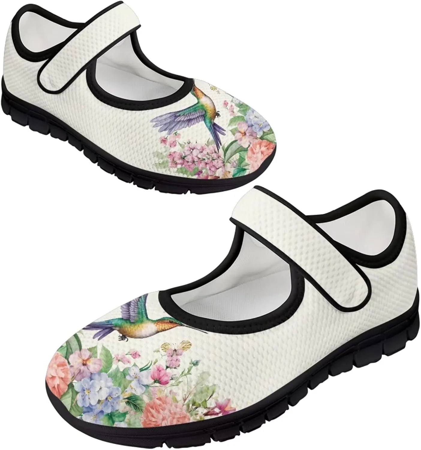 Jeiento Cute Hummingbirds Flats for Women Round Toe Ballet Flats Shoes Dressy Flats for Women
