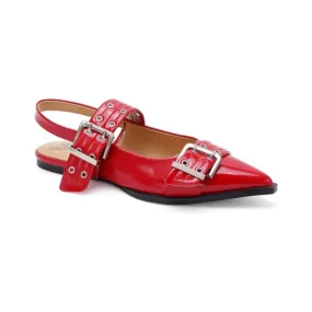 Lila Buckle Sling Back Flats