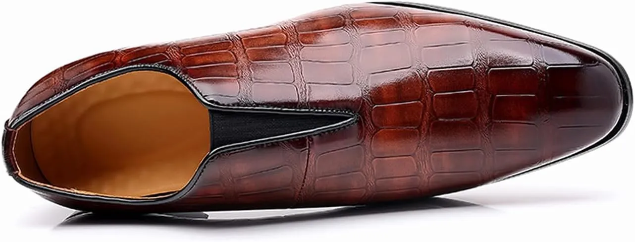 Mens Checkered Pattern Slip On Loafers Comfortable Dress Casual Shoes Driving Prom Party Wedding Business Smoking Slippers