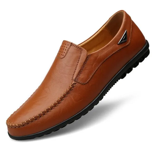 Men's Shoes - Genuine Leather Flats Breathable Casual Shoes