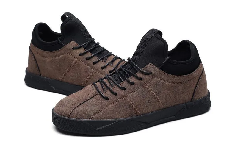 Men's Spring/Autumn Casual Suede Leather Lace-Up Flat Sneakers