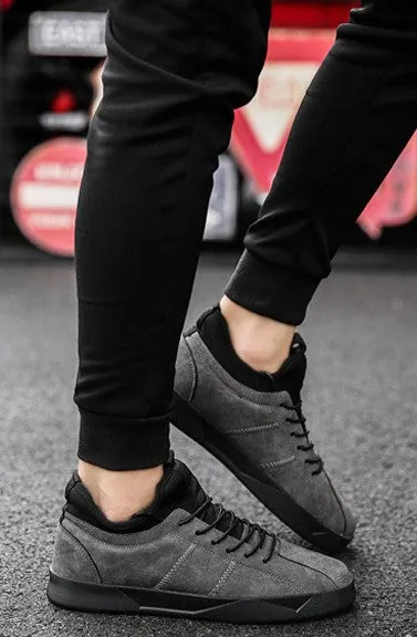 Men's Spring/Autumn Casual Suede Leather Lace-Up Flat Sneakers