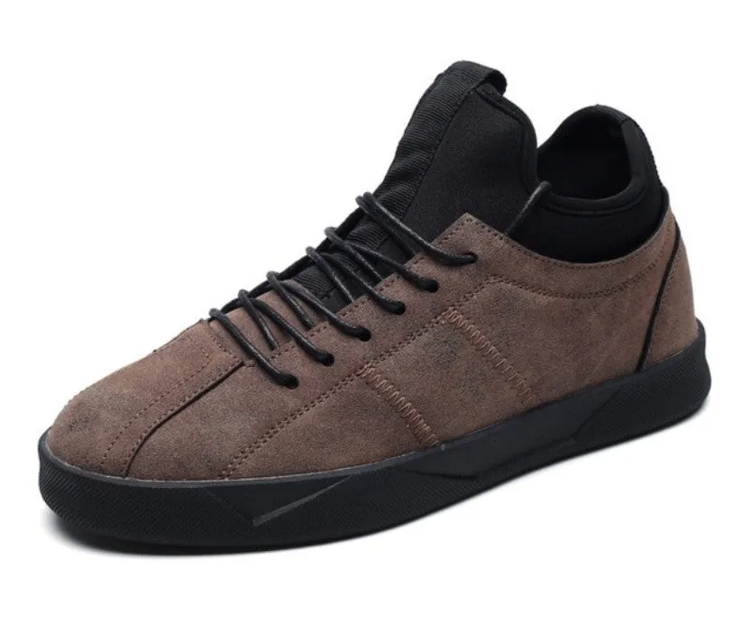 Men's Spring/Autumn Casual Suede Leather Lace-Up Flat Sneakers