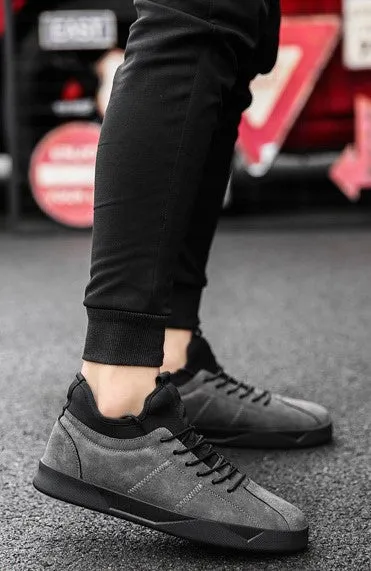 Men's Spring/Autumn Casual Suede Leather Lace-Up Flat Sneakers