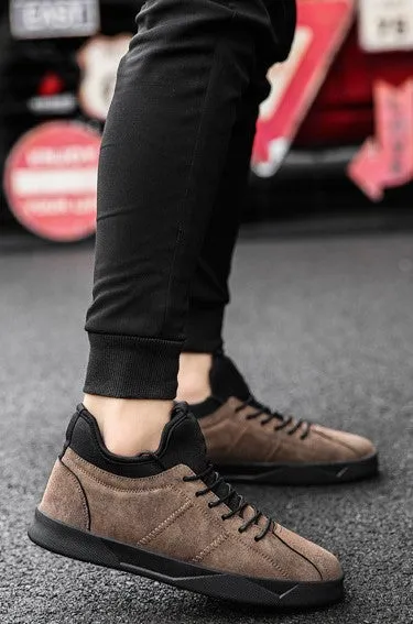 Men's Spring/Autumn Casual Suede Leather Lace-Up Flat Sneakers
