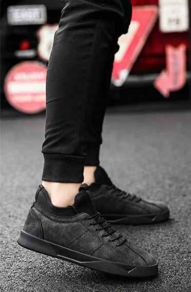 Men's Spring/Autumn Casual Suede Leather Lace-Up Flat Sneakers
