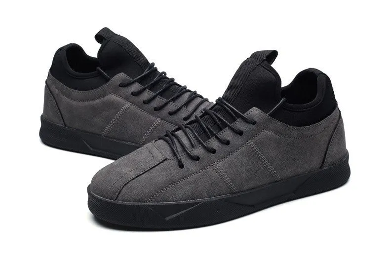 Men's Spring/Autumn Casual Suede Leather Lace-Up Flat Sneakers