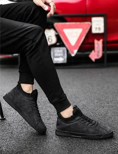 Men's Spring/Autumn Casual Suede Leather Lace-Up Flat Sneakers
