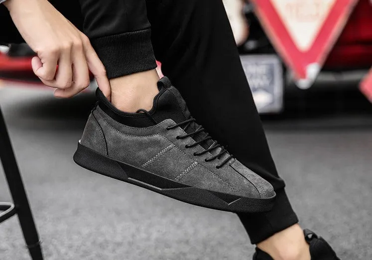 Men's Spring/Autumn Casual Suede Leather Lace-Up Flat Sneakers