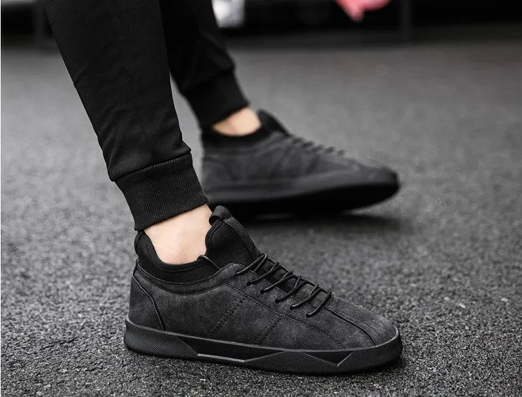 Men's Spring/Autumn Casual Suede Leather Lace-Up Flat Sneakers