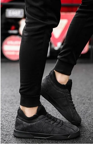 Men's Spring/Autumn Casual Suede Leather Lace-Up Flat Sneakers