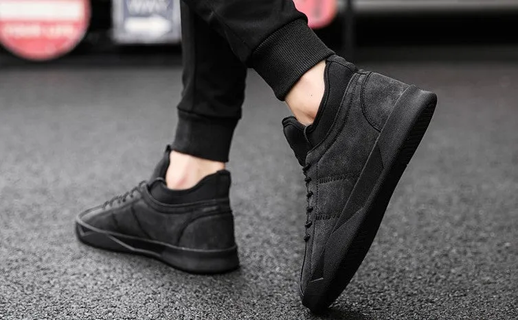 Men's Spring/Autumn Casual Suede Leather Lace-Up Flat Sneakers
