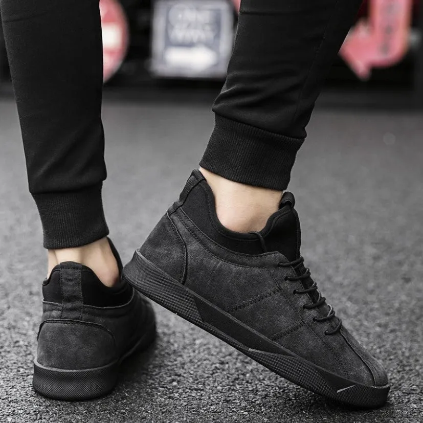 Men's Spring/Autumn Casual Suede Leather Lace-Up Flat Sneakers